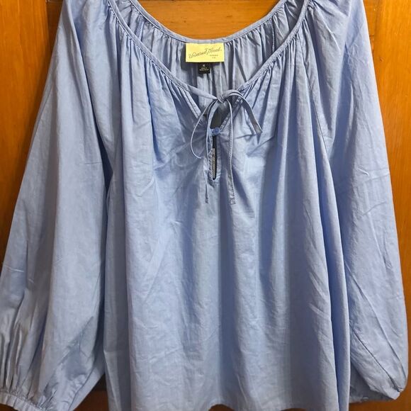 NWT!!! UNIVERSAL THREAD WOMEN'S BLUE BALLOON SLEEVE BLOUSE, Extra Large - Picture 4 of 6
